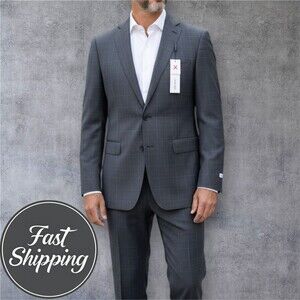 CALVIN KLEIN Extra Slim Fit Mens 2-Piece Suit 42R Jacket 35W Pants Unhemmed